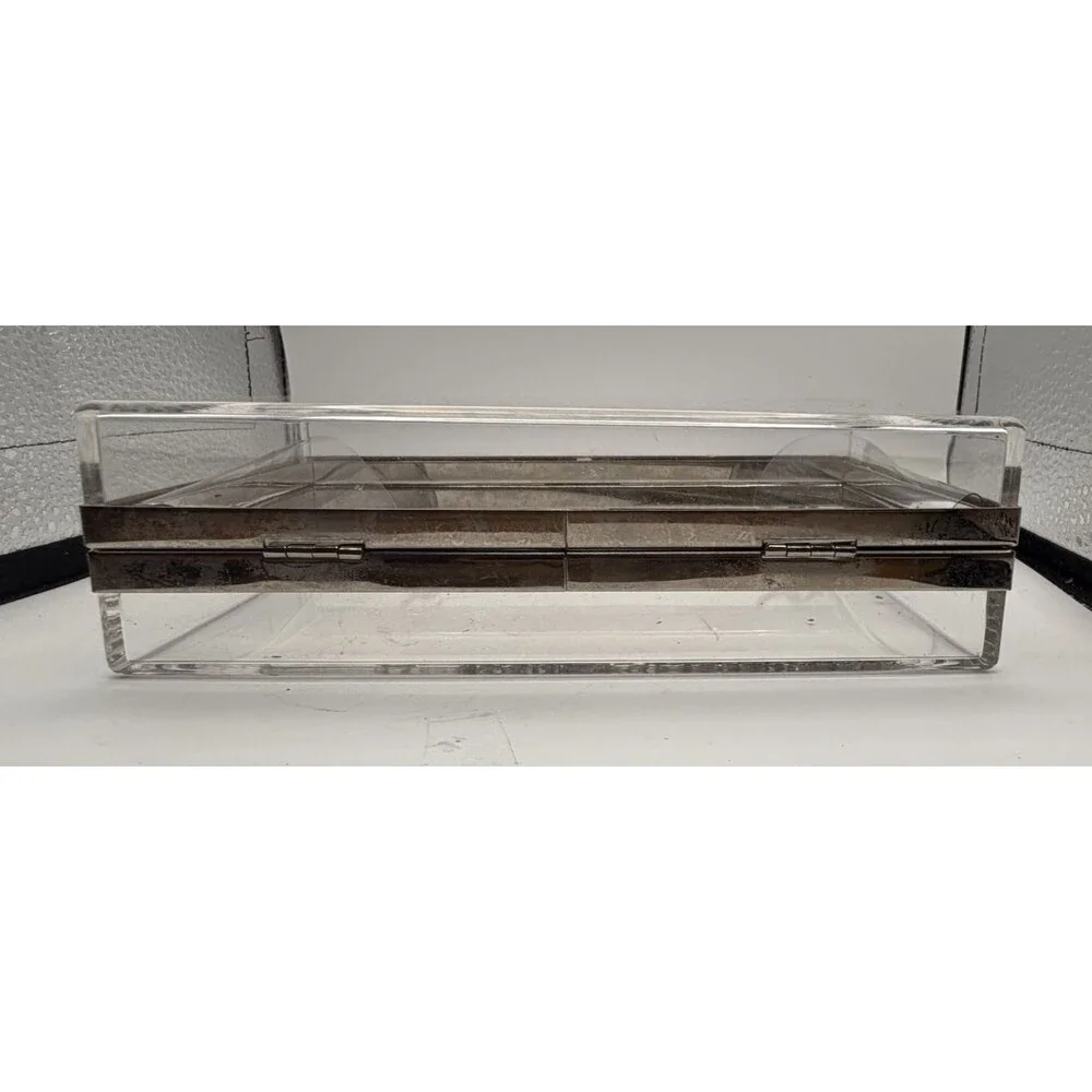 👜Clear Box Hard Case Crossbody Bag | Women's Small | Silver Chain Strap & Clasp